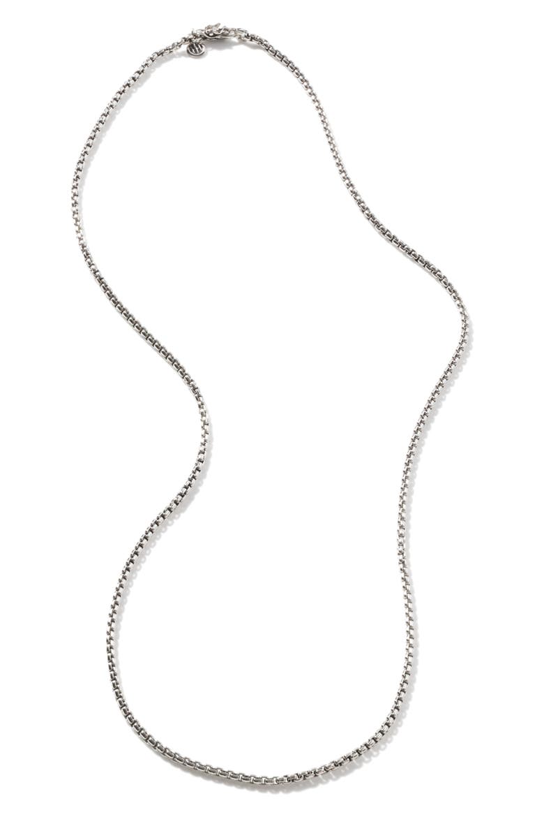 Men's Classic Box Chain Necklace, Alternate, color, SILVER