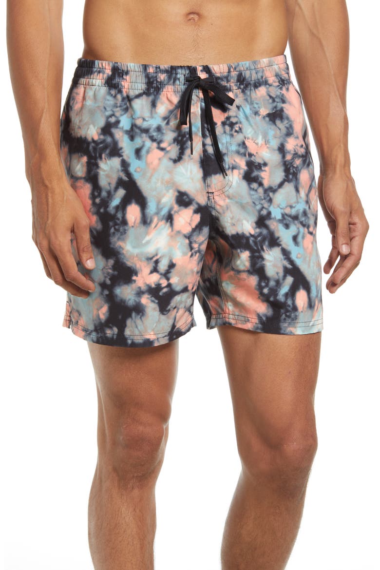 Men's Mixed Volley Swim Trunks, Main, color, BLACK