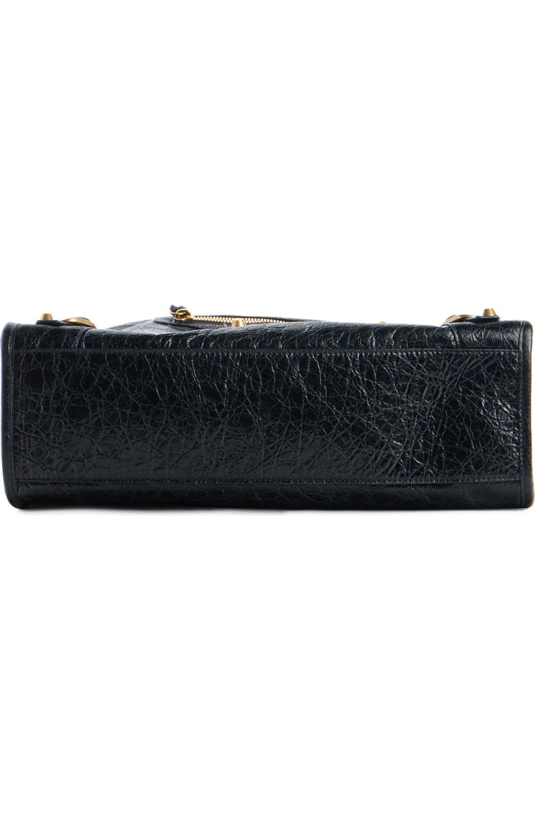 Balenciaga Small Le City Crinkled Leather Tote, Alternate, color, 1000 Black