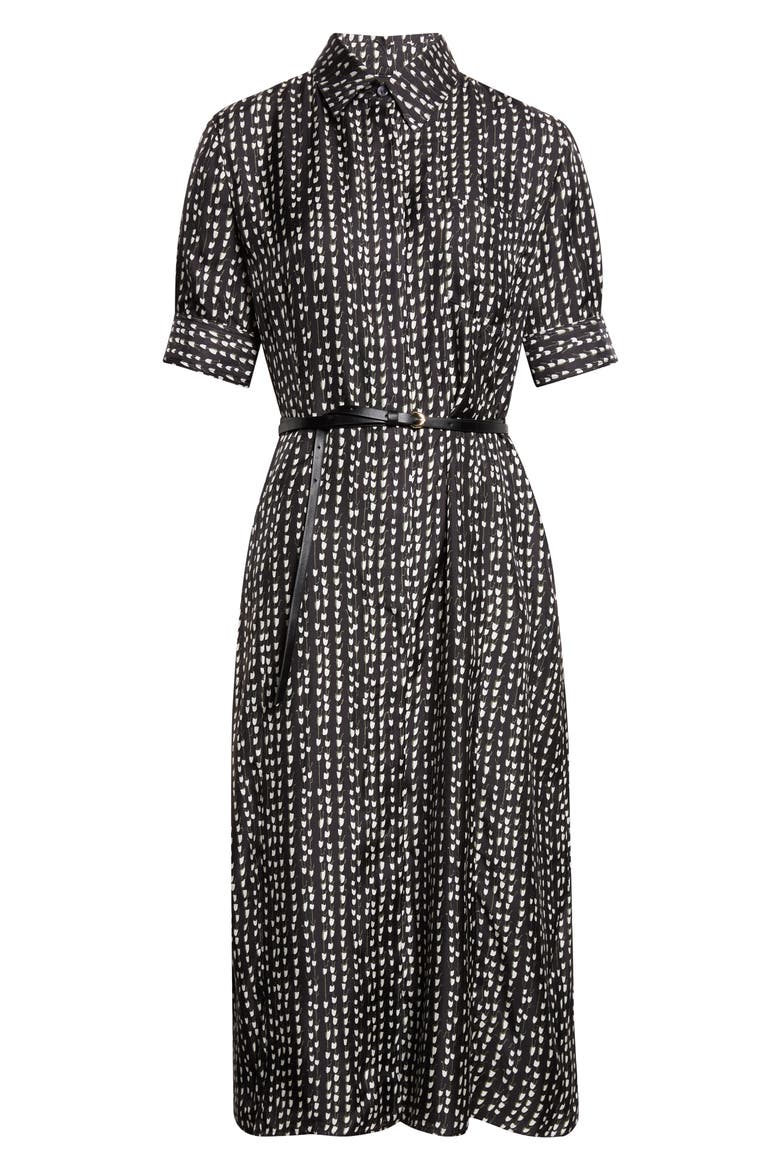 Kieran Belted Silk Shirtdress, Alternate, color, BLACK BLUEBELL