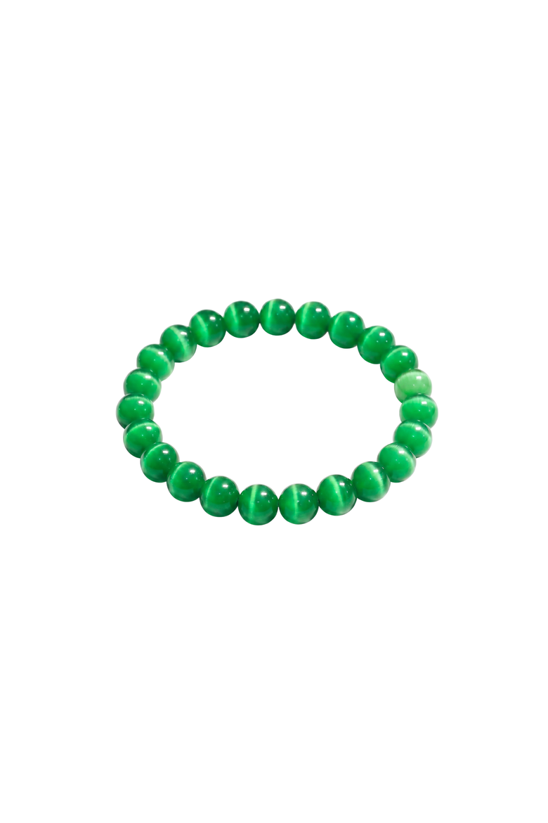 Manifest Clarity Blue Cat's Eye Beaded Bracelet, Alternate, color, Green