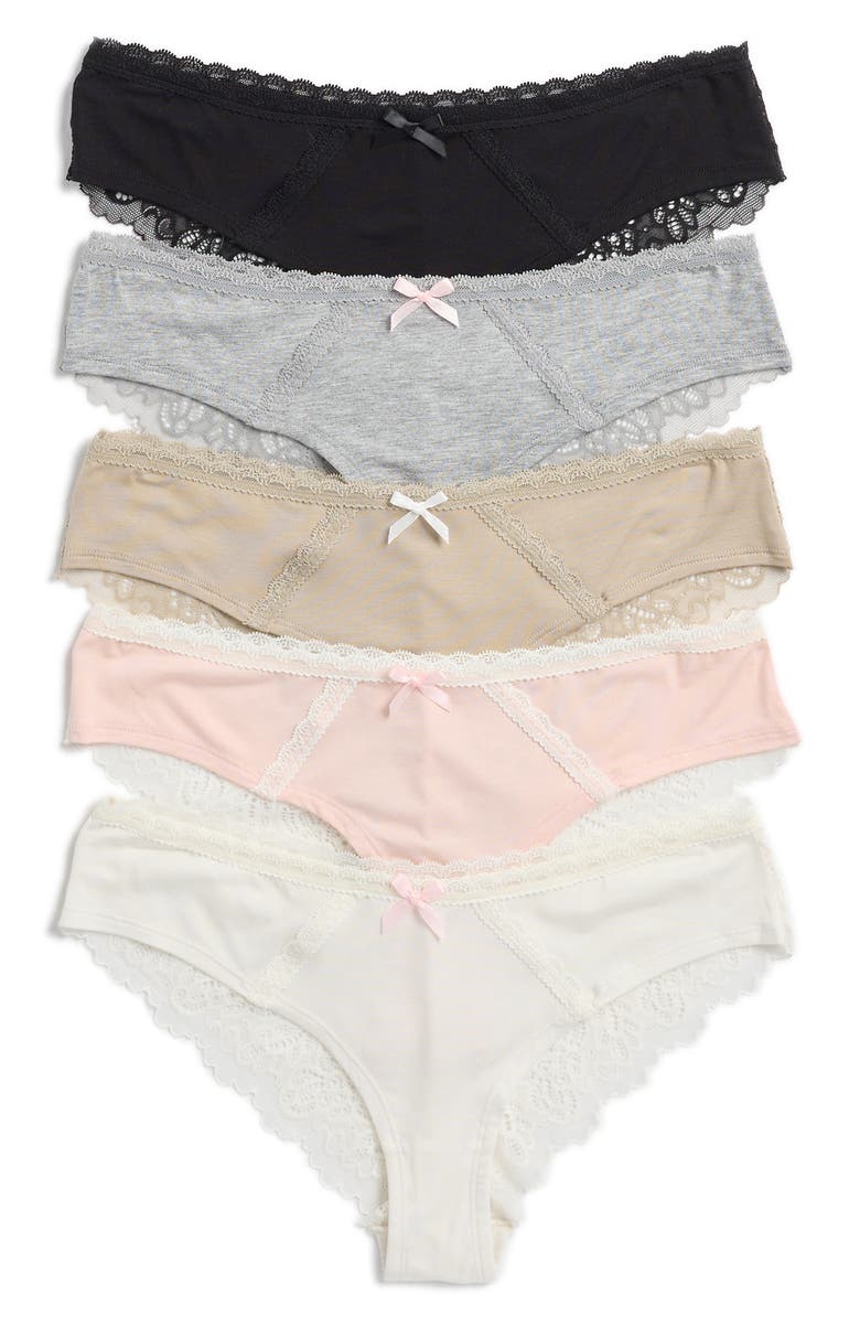 Honeydew Bri Assorted 5-Pack Hipster Briefs, Main, color, Basic 1 (Bas1)