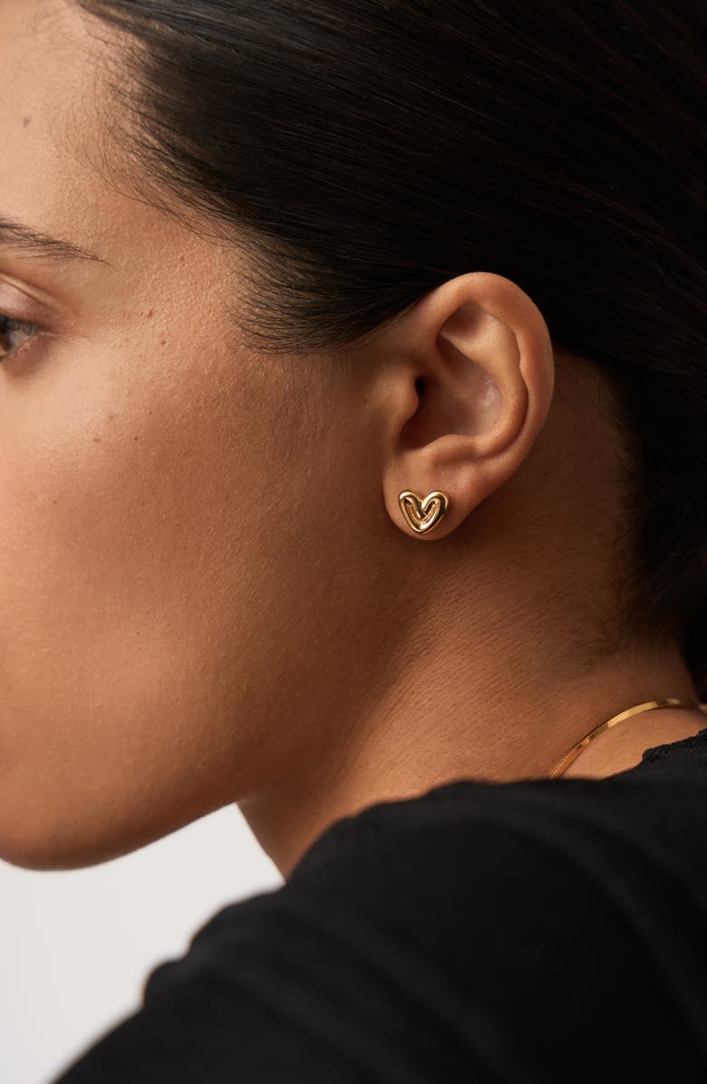 Missoma Mini Puffy Heart Stud Earrings, Alternate, color, 