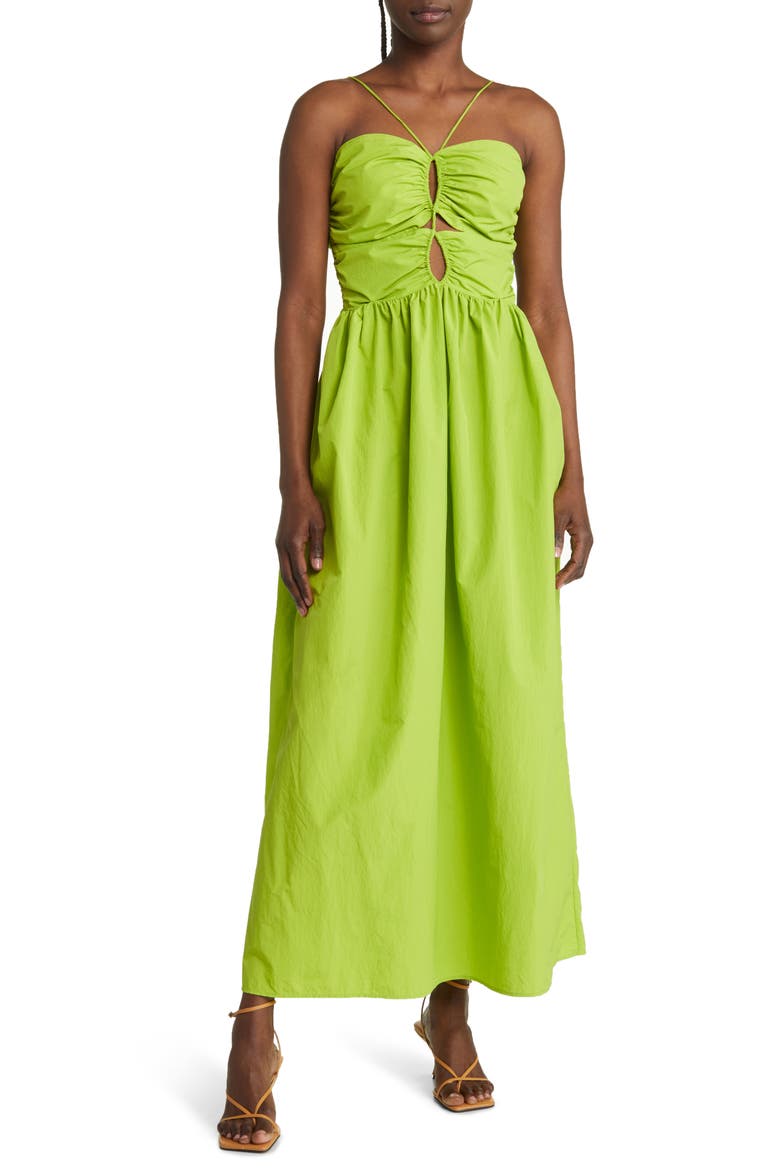 Silvia Maxi Dress, Alternate, color, BANANA LEAF