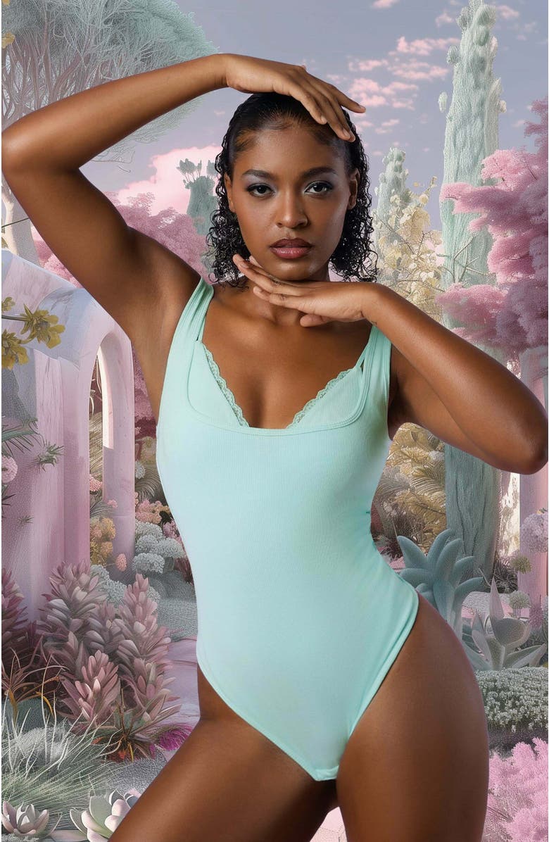 Popilush Shapewear Modal Tummy Control Inner Lace Cami Bodysuit, Alternate, color,