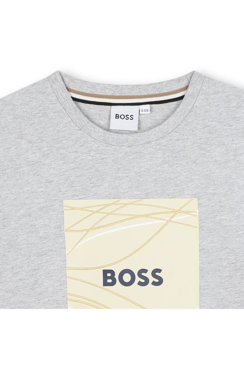 BOSS Kidswear Kids' Cotton Graphic T-Shirt, Alternate, color, Chine Grey
