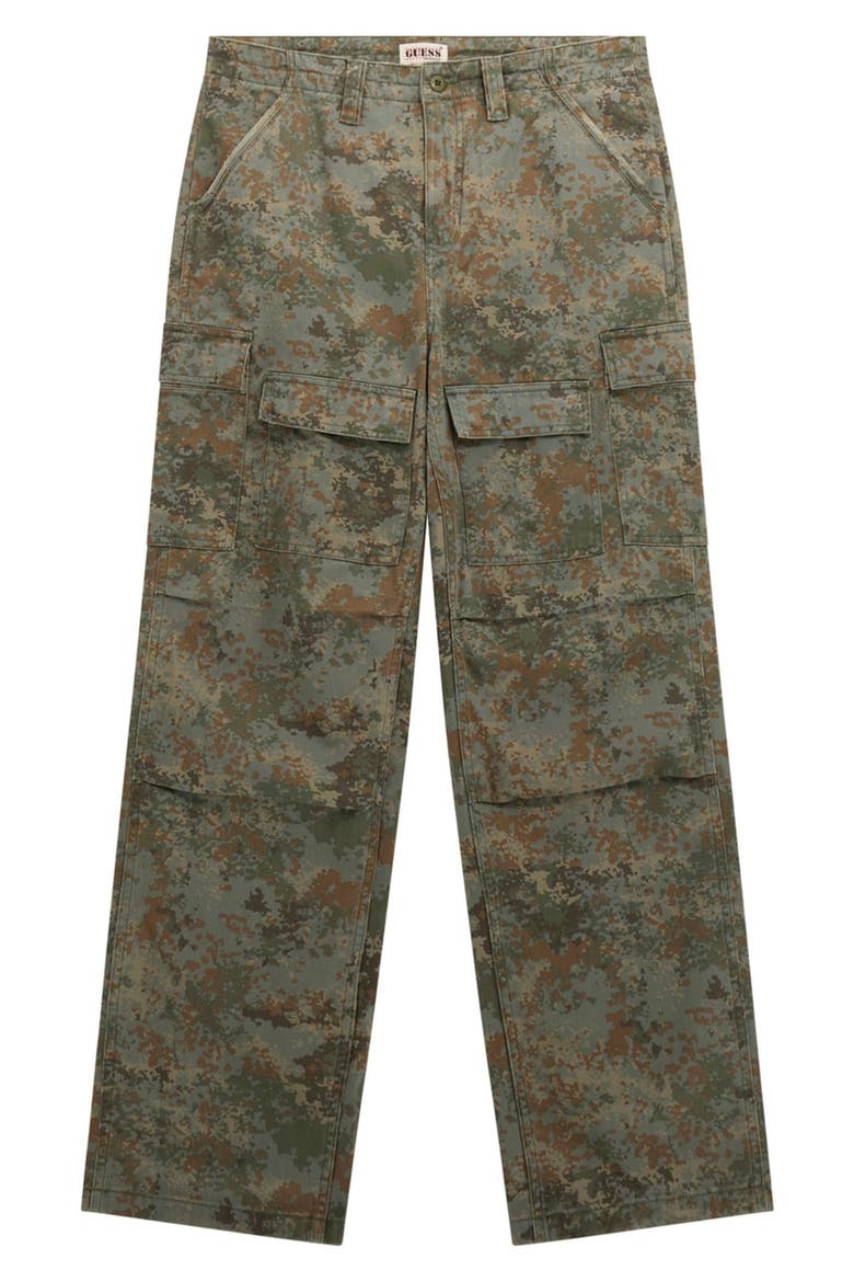 Camo Relaxed Fit Cotton Twill Cargo Pants, Alternate, color, GREY