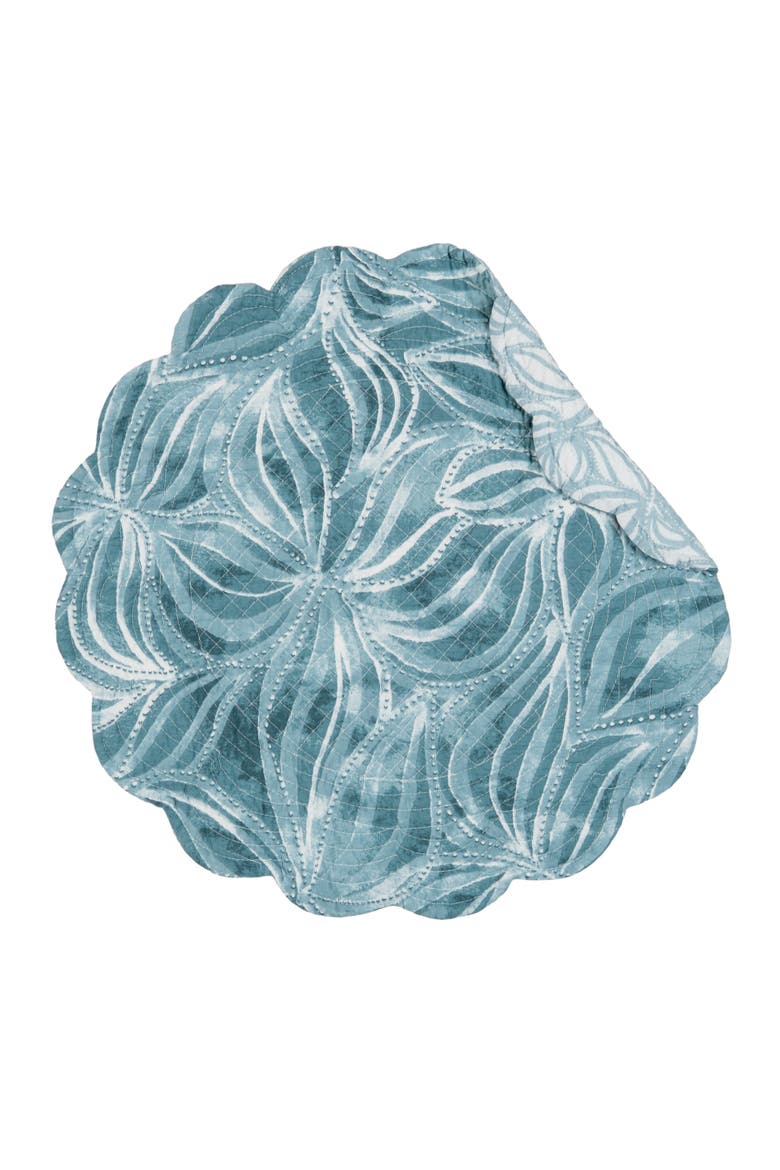 Azzurra Marine Coastal Reversible Round Set of 6 Placemats 17", Alternate, color, White