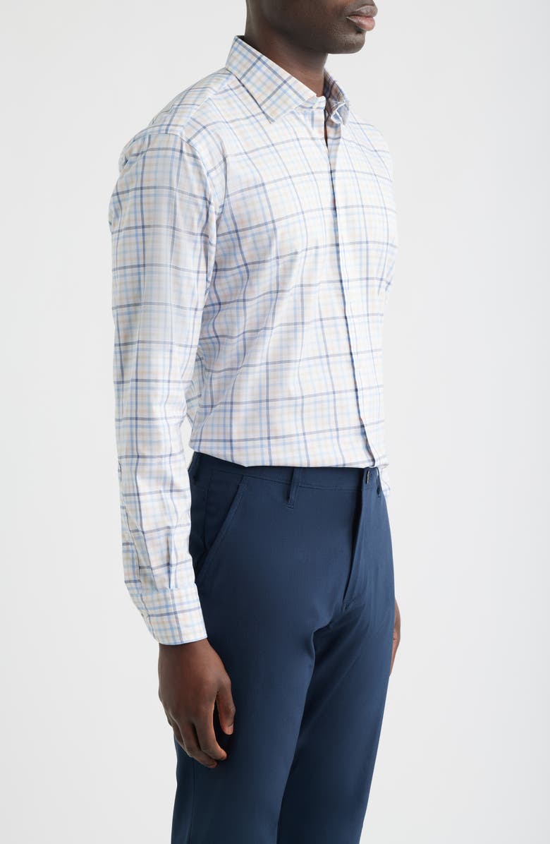 Peter Millar Warren Plaid Crown Light Button-Up Shirt, Alternate, color, Navy