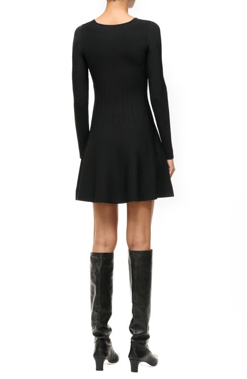 Staud Deora Embellished Waist Square-neck Mini Dress In Black