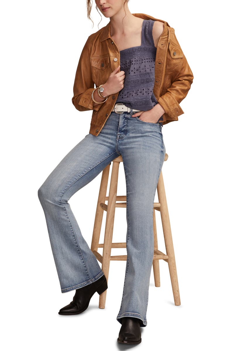 Lucky Brand Eyelet Swing Tank, Alternate, color, Nightshadow Blue