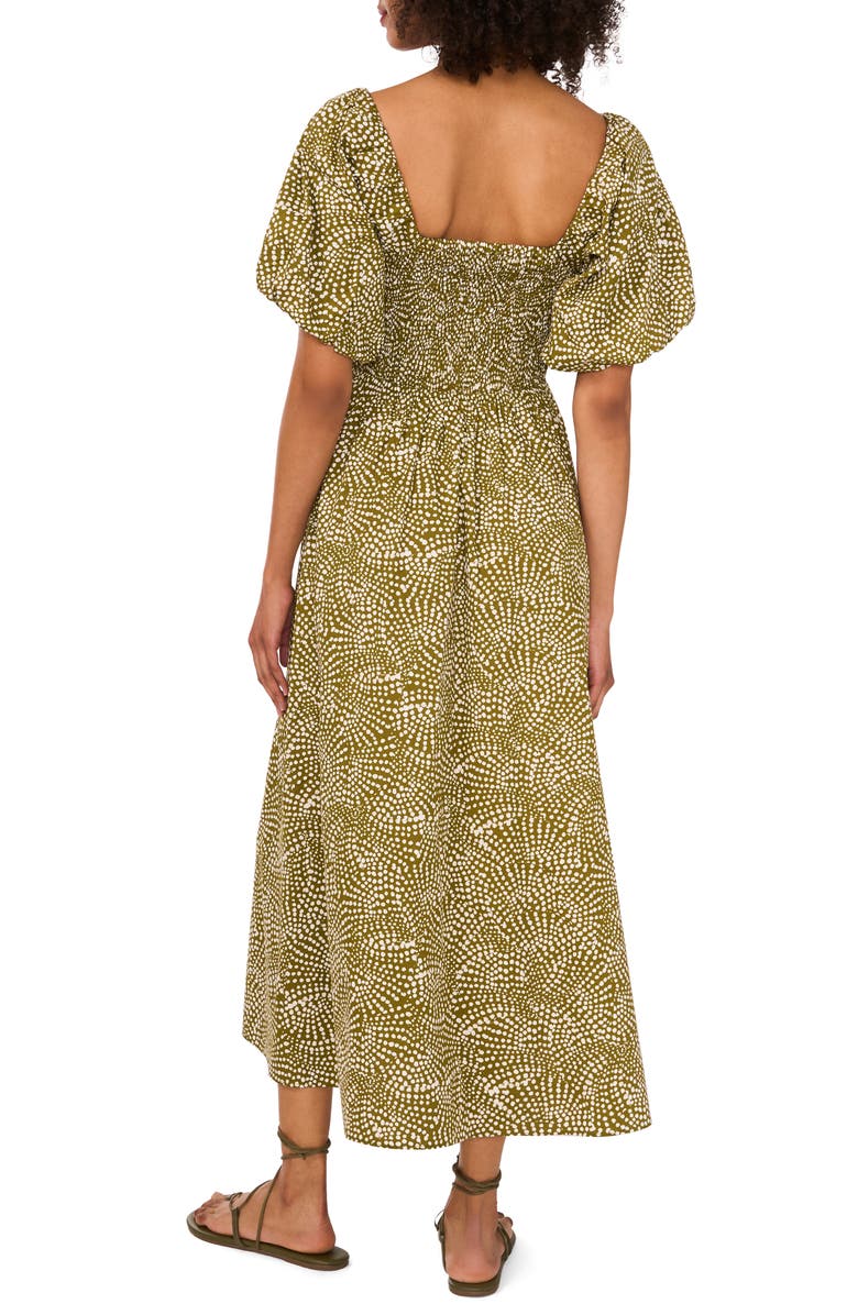 Print Puff Sleeve Maxi Dress