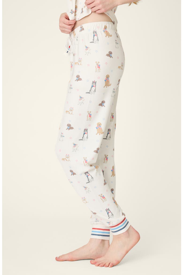 Red, White & Woof Jersey Pajama Pants, Alternate, color, IVORY