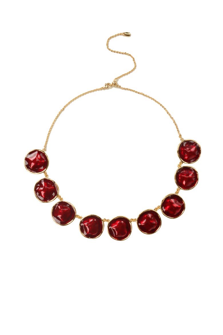 Enamel Ripple Necklace, Main, color, Red & Gold
