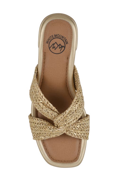 Cliffs By White Mountain Mills Block Heel Sandal In Gold