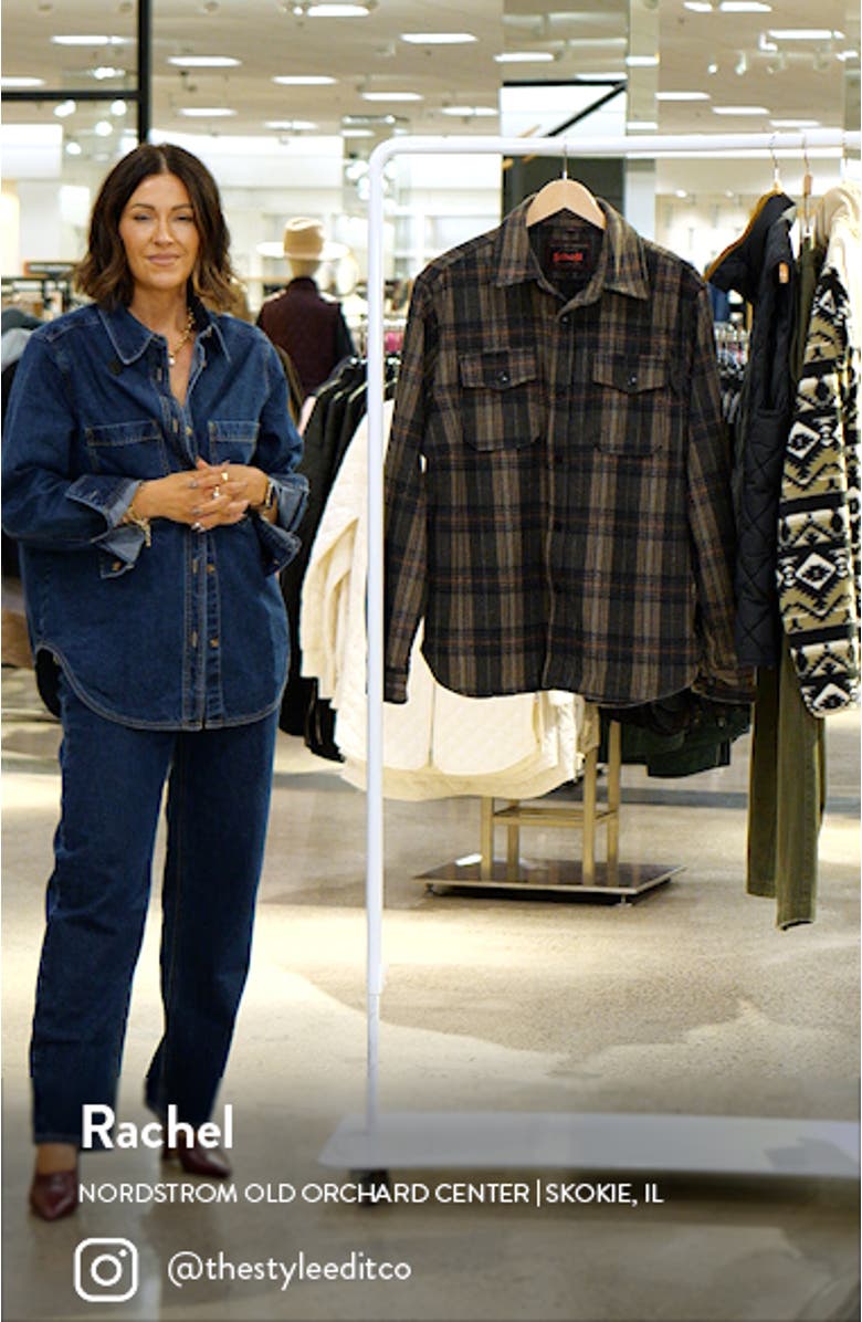 Plaid Wool Blend Button-Up Shirt Jacket, sales video thumbnail