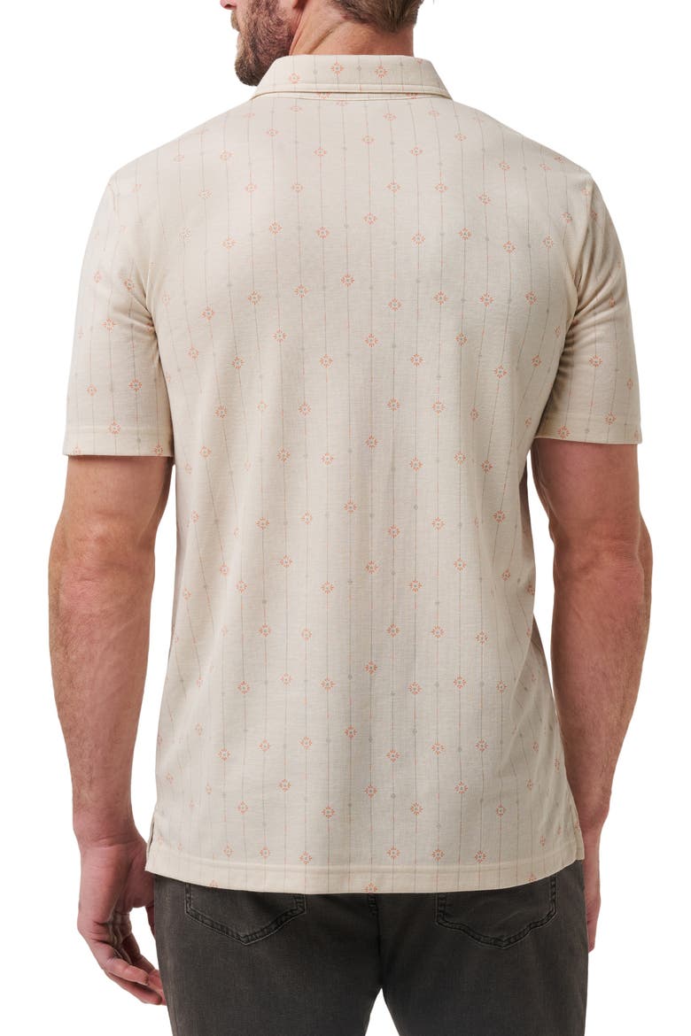 Deco Floral Medallion Polo, Alternate, color, MOONBEAM