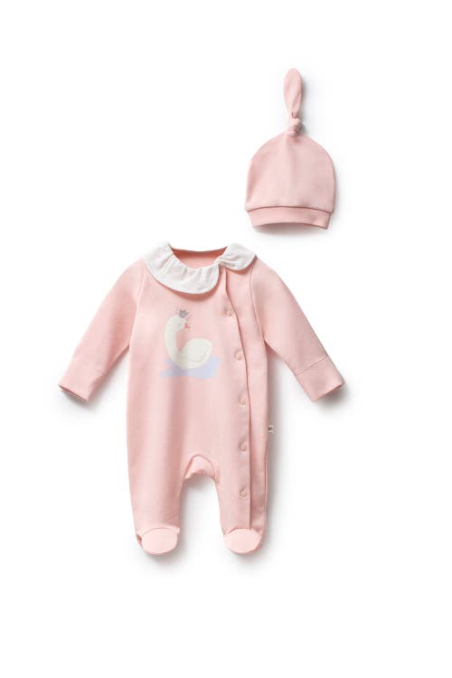 Moi Noi Swan One-piece Set In Pink
