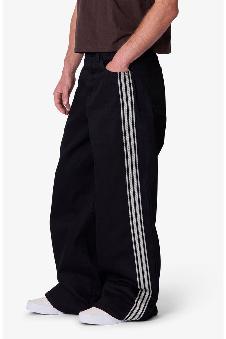 Rave Side Stripe Relaxed Leg Jeans, Alternate, color, BLACK