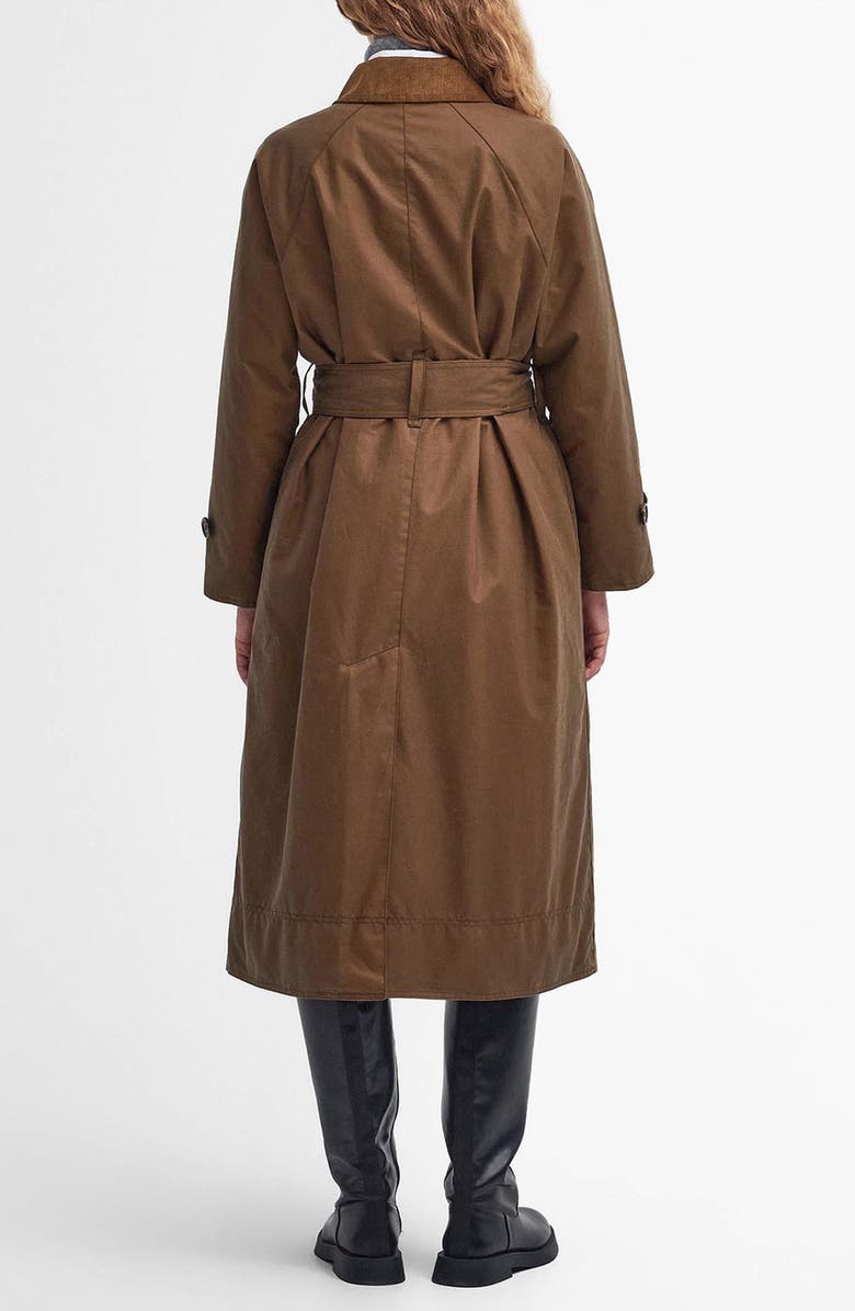 Barbour Marianne Waxed Cotton Trench Coat, Alternate, color,
