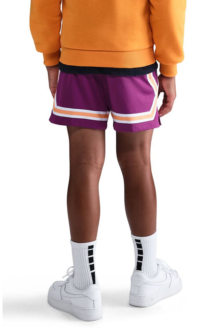 Kids' Dri-Fit Crossover Mesh Shorts, Alternate, color, BOLD BERRY/ WHITE