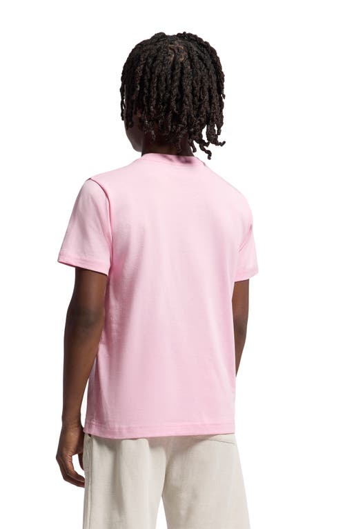 Shop Psycho Bunny Kids' Classic Logo Embroidered Crewneck T-shirt In Romance Rose
