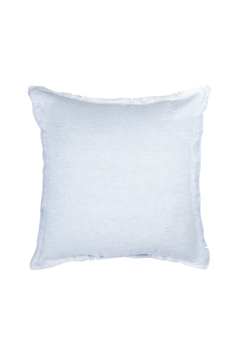 Fringe Soft Linen Pillow with Down Alternative Insert, Main, color, Sky Blue
