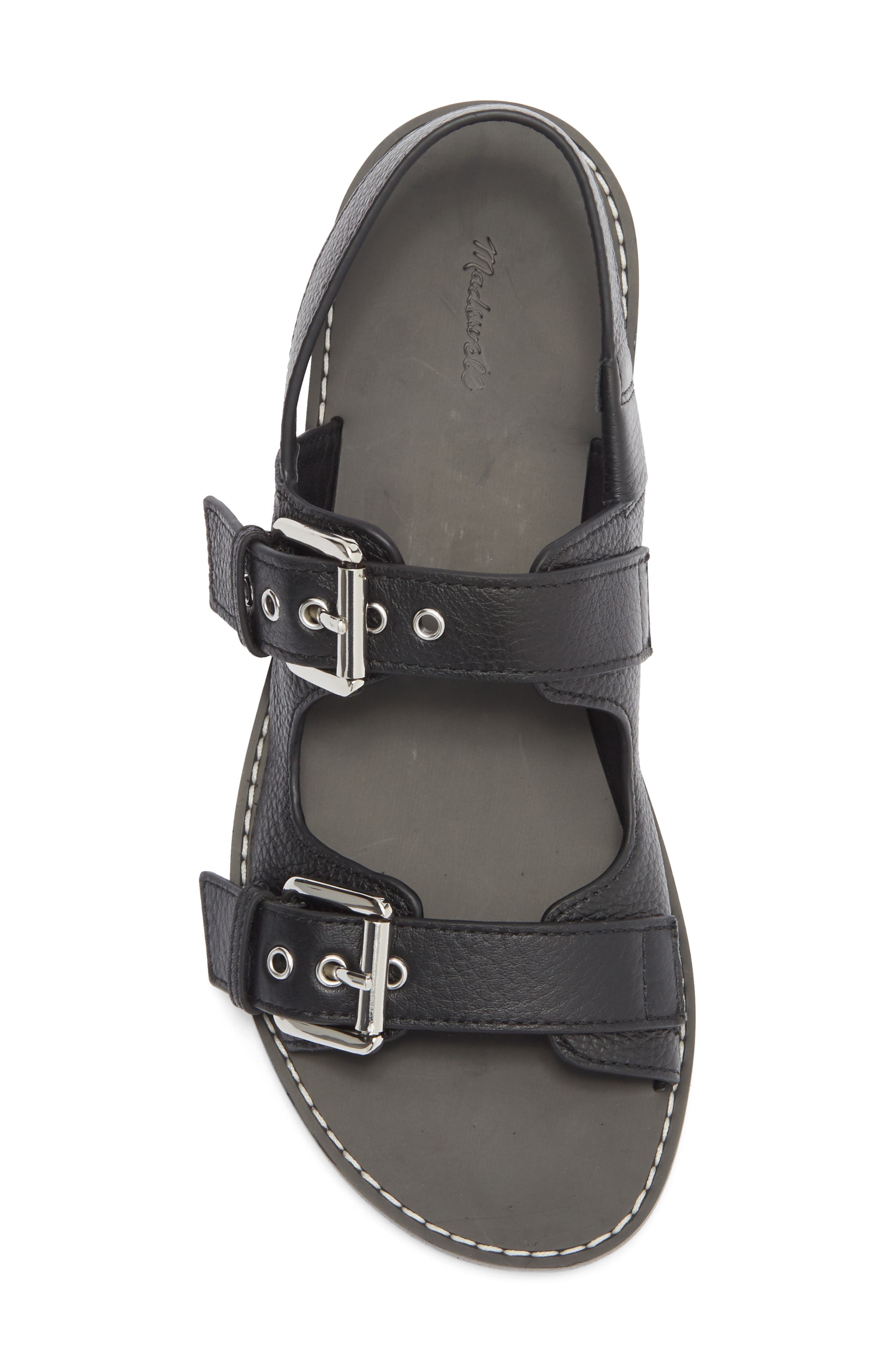 Madewell Indie Buckle Sandal, Alternate, color, True Black