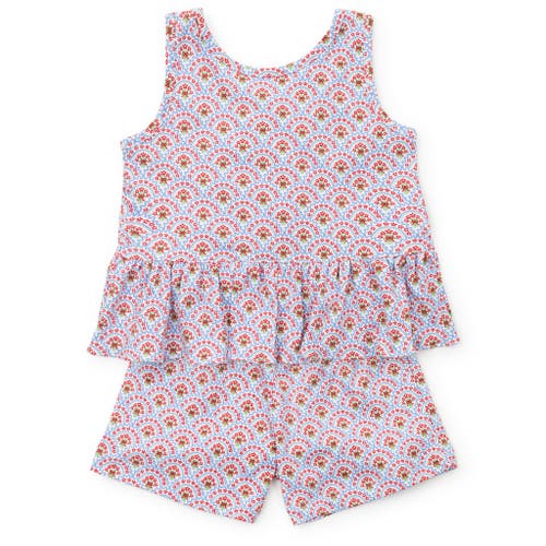 Shop Lila And Hayes Poppy Girls' Short Set In Bunting Floral