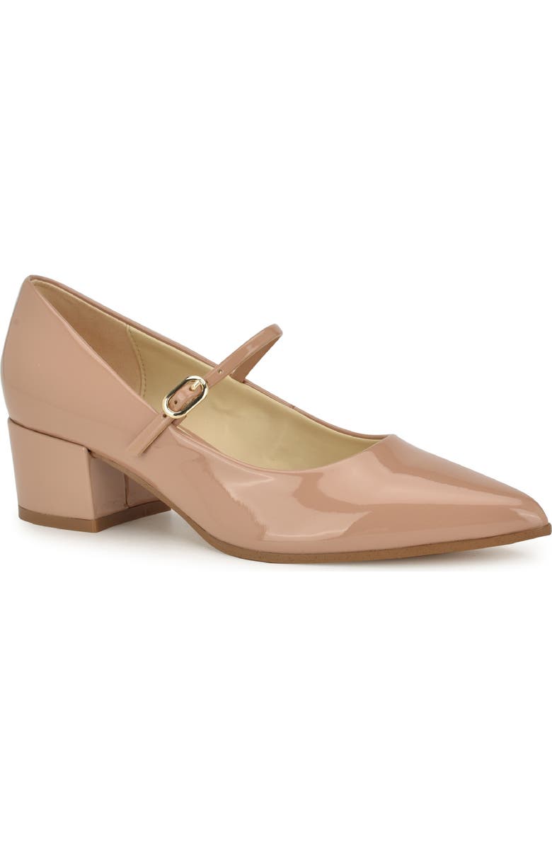 Nine West Prix Mary Jane Pointed Toe Pump, Main, color, Dark Natural