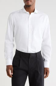 Bugatchi Axel Shaped Fit Micro Check Button-Up Shirt