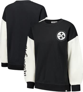 売れ筋商品|||４７ブランド カットソー トップス レディース Women's Black Pittsburgh Steelers Double Header Rise Andie Pullover Sweatshirt Black womens-47-black-pittsburgh-