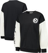 '47 Women's '47  Black Pittsburgh Steelers Double Header Rise Andie Pullover Sweatshirt