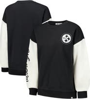 '47 Women's '47  Black Pittsburgh Steelers Double Header Rise Andie Pullover Sweatshirt