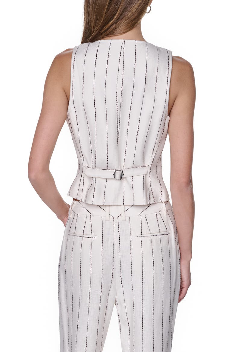 Stripe Linen Blend Vest, Alternate, color, COCONUT/ TOBACCO