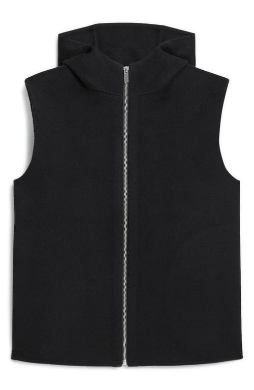 Theory New Divide Wool Hooded Vest In Black