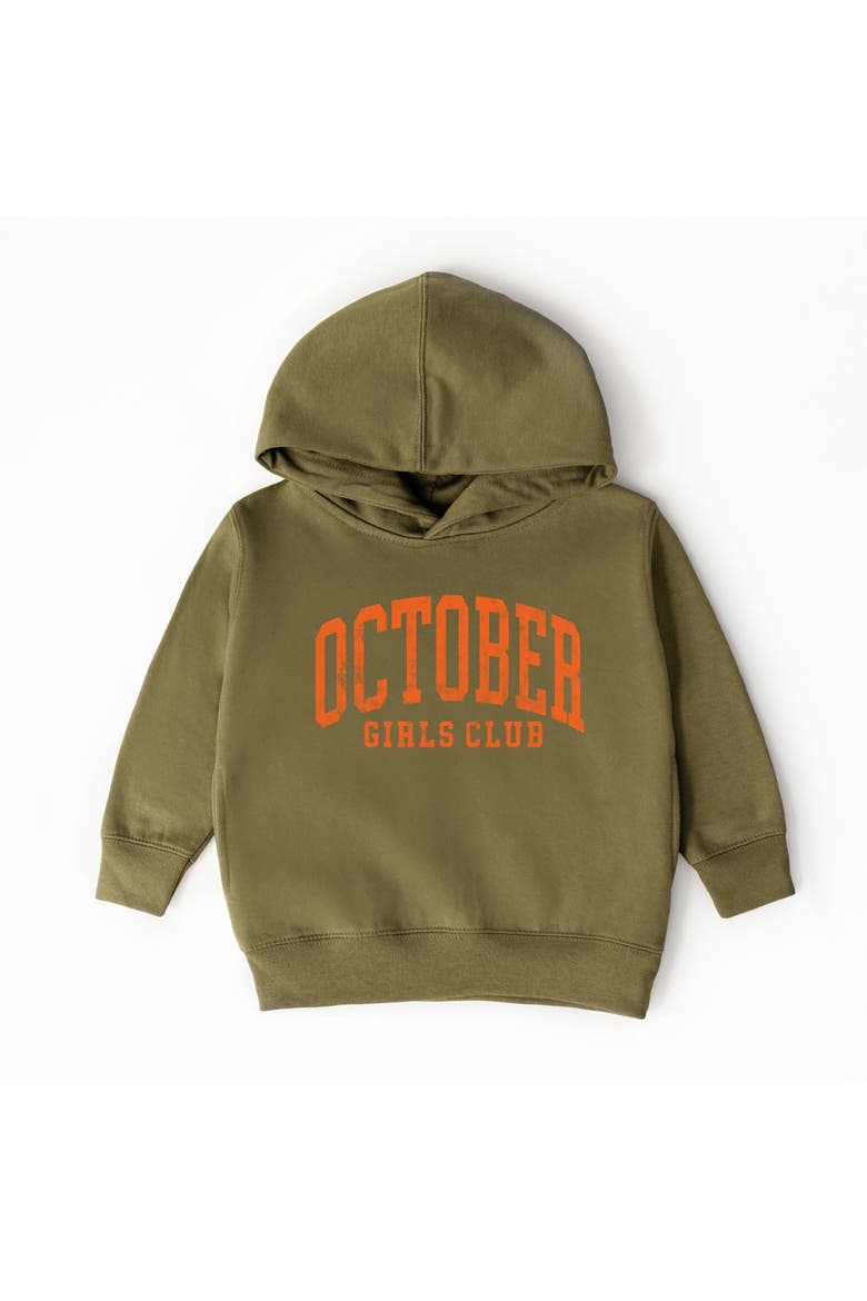 October Club Toddler Hoodie, Main, color, Army Green