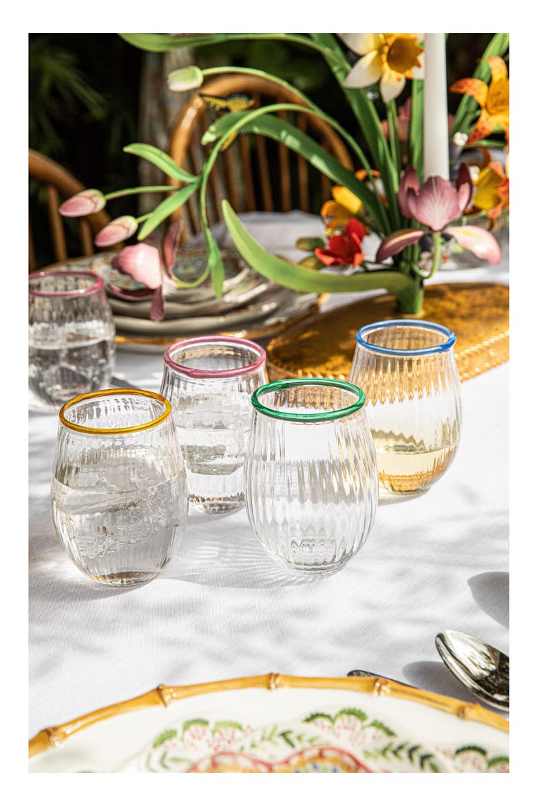Nell Stemless Wine Glass, Alternate, color, BLUSH