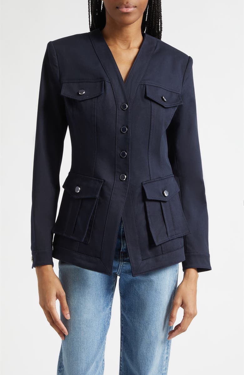 Veronica Beard Pendle Dickey Linen Jacket, Main, color, Navy