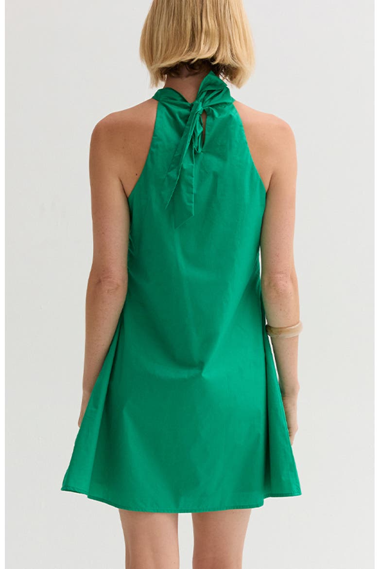 Halter Poplin Mini Dress, Alternate, color, Green