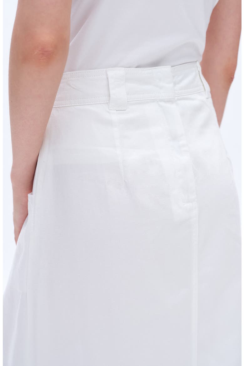 Pleated Denim Midi skirt, Alternate, color, WHITE