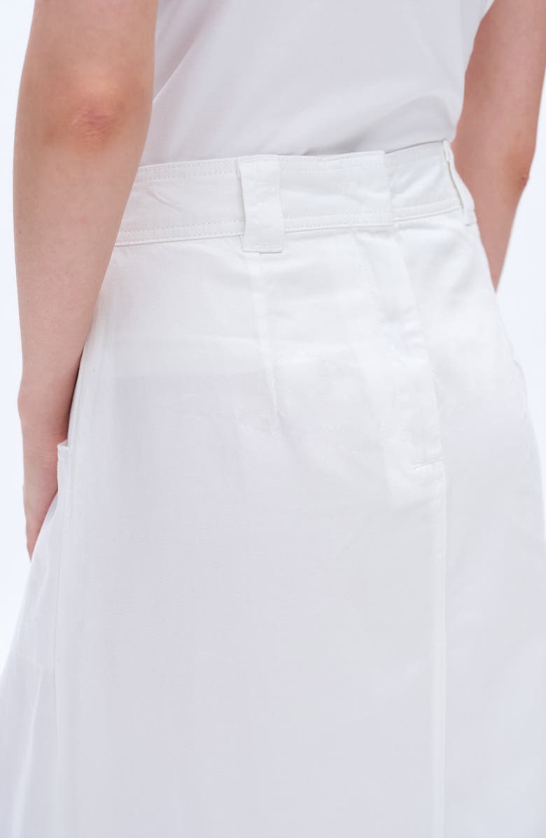 Bayeas Pleated Denim Midi skirt, Alternate, color, White