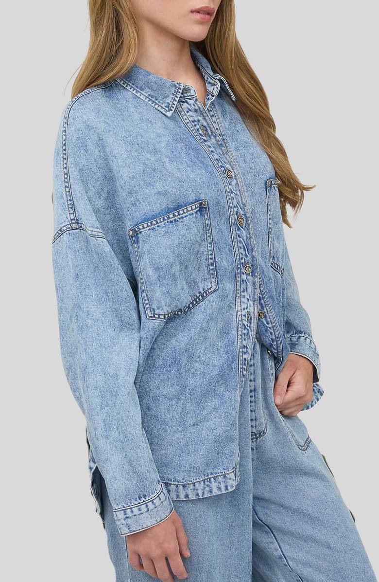 Blu Pepper Denim Button-Up Shirt, Alternate, color, Chambray