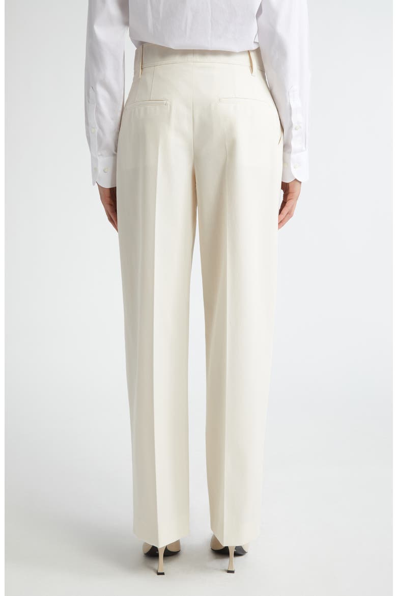 Pleat Front Stretch Wool Trousers, Alternate, color, IVORY