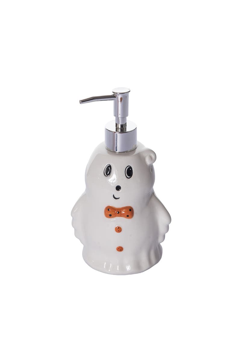 Transpac Dolomite Vintage Ghost Soap Dispenser Ceramic Halloween Decor, Main, color, White