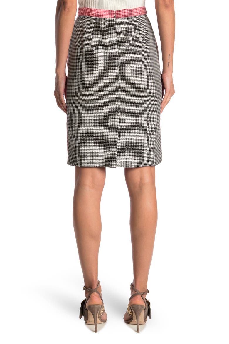 Houndstooth Wool Skirt, Alternate, color, BRIGHT RED NATURAL