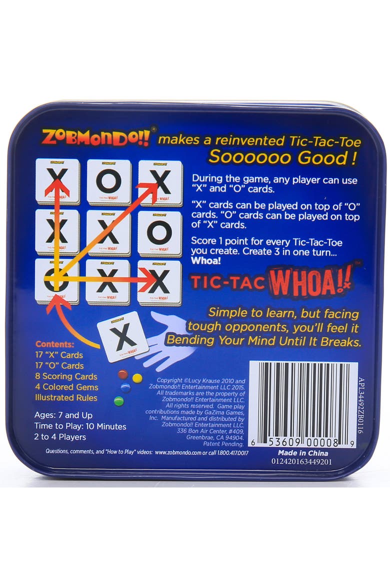 Tic Tac Whoa! By Zobmondo!! The 5In1 Tic Tac Toe Card Game, Alternate, color, Multicolored