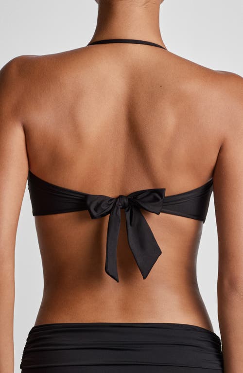 Ralph Lauren Lauren  Solid Metal Accent Bandeau Bikini Top
