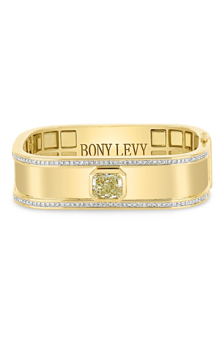 18K Gold Iris Diamond Bangle Bracelet, Main, color, YELLOW