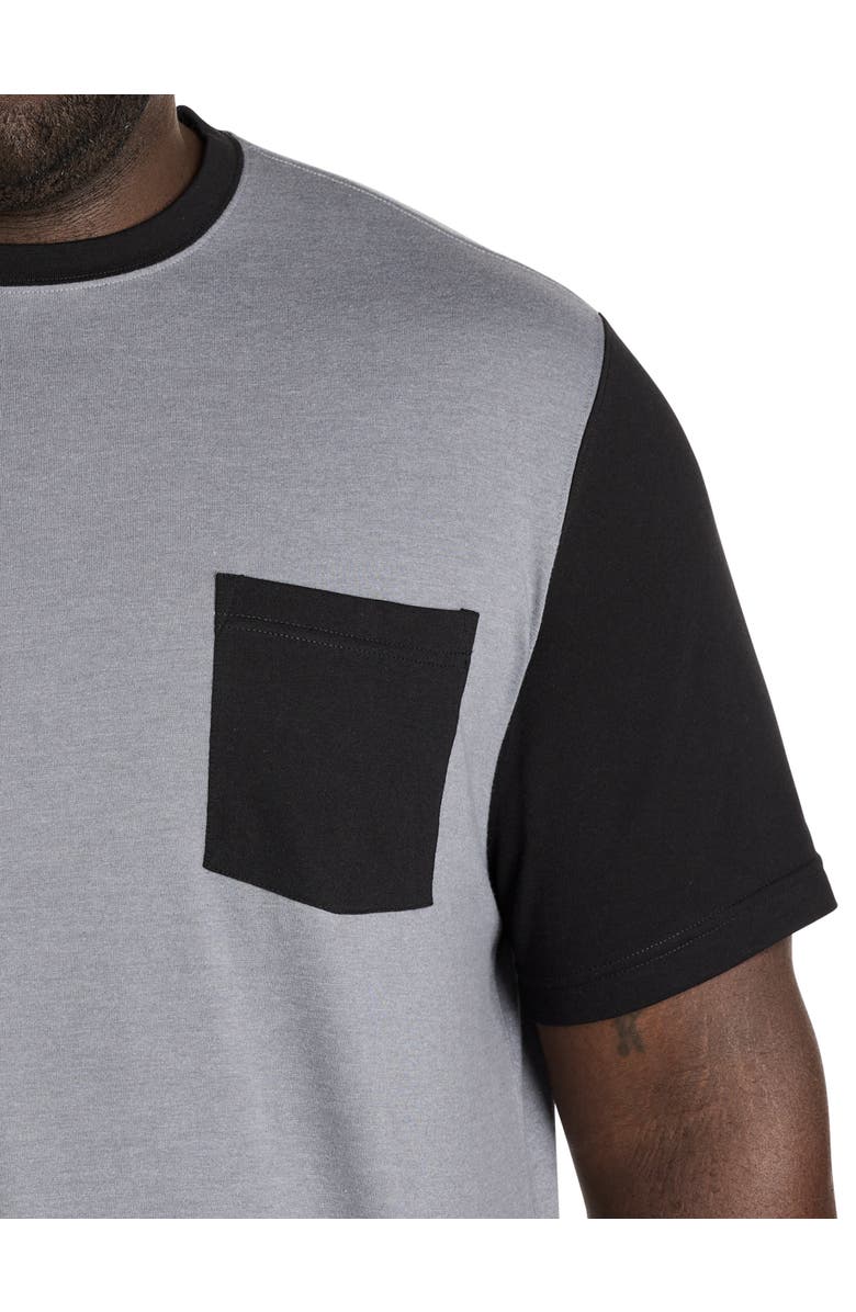 Harbor Bay by DXL Big & Tall Contrast Moisture-Wicking Pocket T-Shirt, Alternate, color, Steel Gray Heather